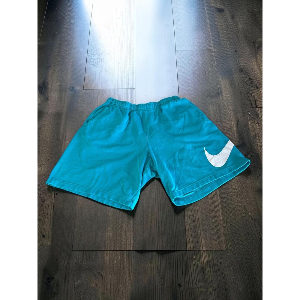 Nike Sweat Shorts Mens XL Teal Blue Big Swoosh Logo Athletic Gym Sportswear